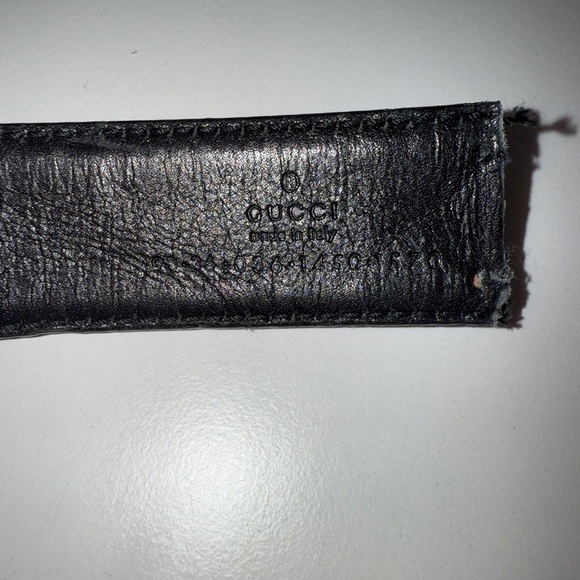 GUCCI GG Blue Canvas Leather Vintage Made in Italy Belt Only No Buckle main image 7